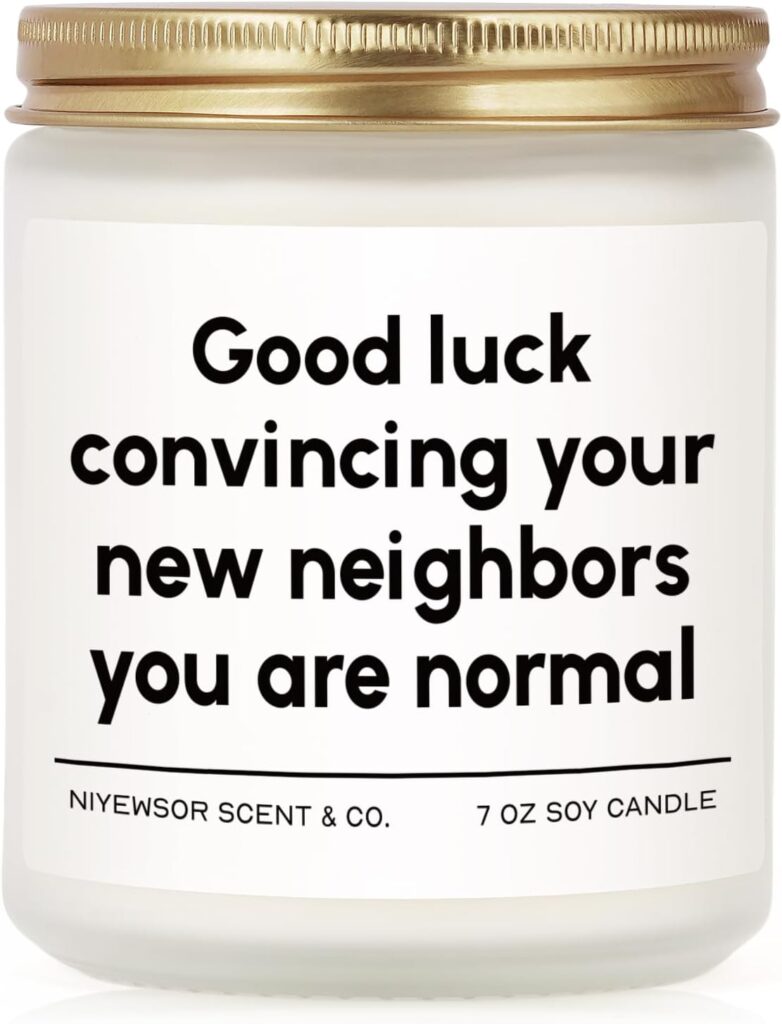 Niyewsor Funny House Warming Gifts, Housewarming Candle 2024, House Warming Gifts New House Home, New Apartment Gifts, Moving Away Gifts for Friends, New Homeowner Gifts, 7oz, White