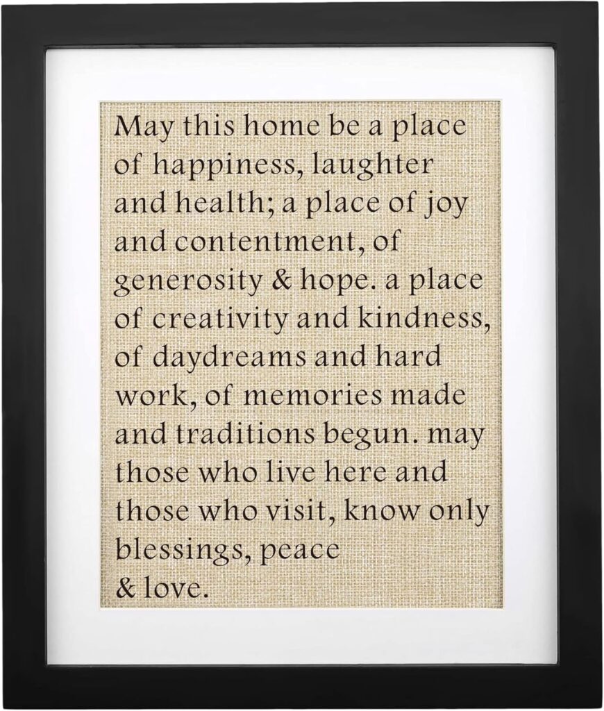 Housewarming Burlap Print 11″ X 13″, New Home Gifts for Friend Homeowner Neighbors, Christmas Gifts, First Home Decorations, Housewarming Present for New House, Housewarming Gifts