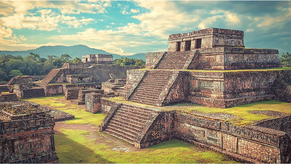 An aztec building in mexico