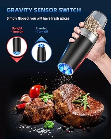 Electric Pepper and Salt Grinder Set