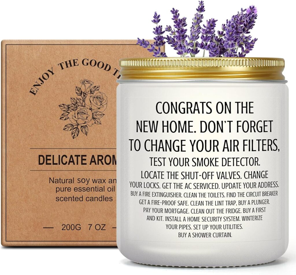 Housewarming Gifts New Home Candle, House Warming Gift for New House, New Apartment Home Gifts Idea for First Time Homeowner Neighbor Friend, Woman, Man, Female-Lavender Scented Candle