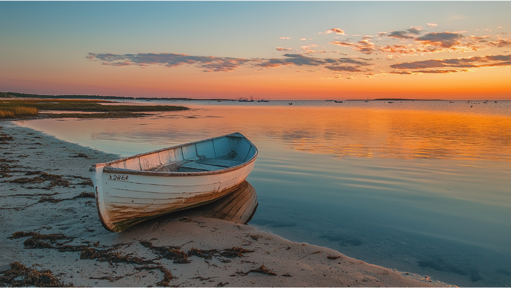 A boat off of the Cape Cod coast