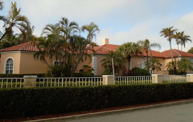 A new Palm Beach house is being built on speculation directly across Woodbridge Road from this house, at 1094 S. Ocean Blvd., which is owned by an entity controlled by President Donald Trump. The house under construction across the street at 1090 S. Ocean Blvd. is under contract after being listed at $45 million.