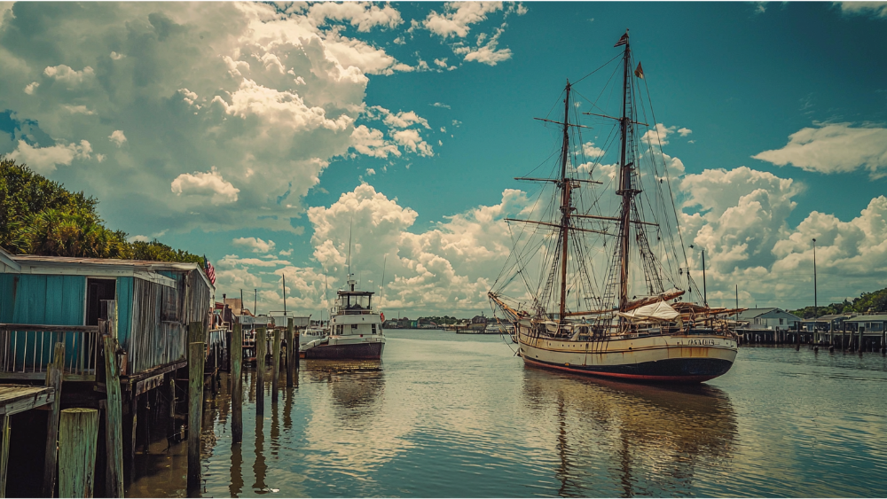 a historical ship off of the coast of south carolina