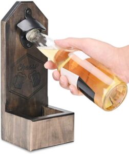 Beer Gifts for Men Brother, Beer Bottle Opener Wall Mounted, Cool Gadgets for Men, Unique Birthday Christmas Gifts for Men Who Have Everything, White Elephant Gifts