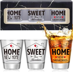Garybank Housewarming Gifts Shot Glasses Set, House Warming Presents for New Home & Apartment, Housewarming Shots for New House First Home, Gift Ideas for Homeowner Couples – 2 Oz (3 Pack)