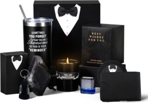 Birthday Gifts for Men Who Have Everything, 8 Pcs Premium Gift Baskets for Men,Birthday Gift Basket for Him Gifts for Dad, Boyfriend, Husband, Brother, Gift sets for Father’s Day, Valentine’s Day