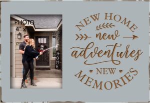 Yudarte Housewarming Gifts For New Home – Engraved Picture Frame 4×6 Inches Photo – Unique First Time House Owner Gifts for Men and Women