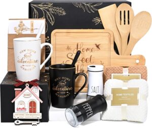 Maustic House Warming Gifts New Home, 12 Pcs New House Gift Basket, Housewarming Present for Homeowners Couples Women, Closing Gifts for Home Buyers