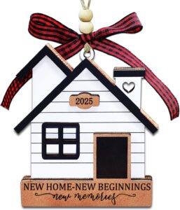 New Home Ornament 2025- Housewarming Gifts New Home, New House New Beginning, House Warming Gift for Women, Couple, homeowners, New Home Gift Ideas – First Home Christmas Ornament 2025