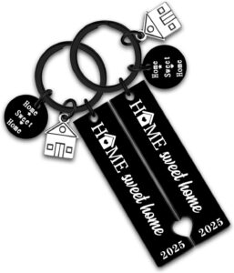 2pcs Housewarming Gifts New Home Sweet Home Keychain Best Housewarming Gifts 2025 New Home Gift House Warming Gifts New Home Couple Gift For New Homeowner Friends Women Couple