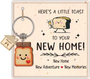 NewEleven Housewarming Gifts for Couples, Friends – Engagement Gift – Coworker Leaving New Job Farewell – New Home Keychain