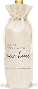 Huastatewolf Housewarming Wine Gift Bags, New Home Wine Bag For Friends, Client Gift From Realtors, 1 Pc Bag (A47)
