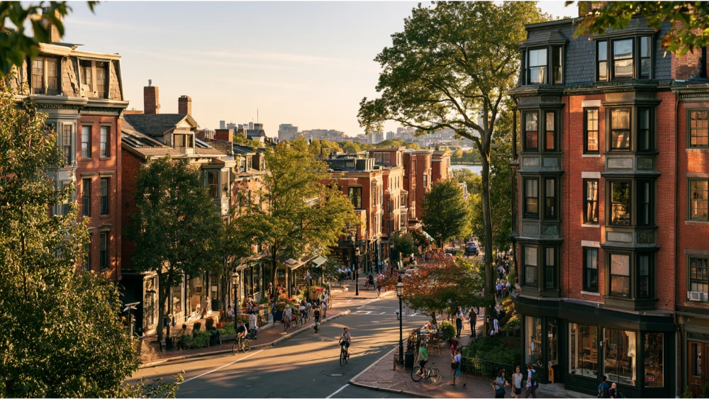 Cambridge Massachusetts urban streets, historic neighborhoods, and Charles River landscape