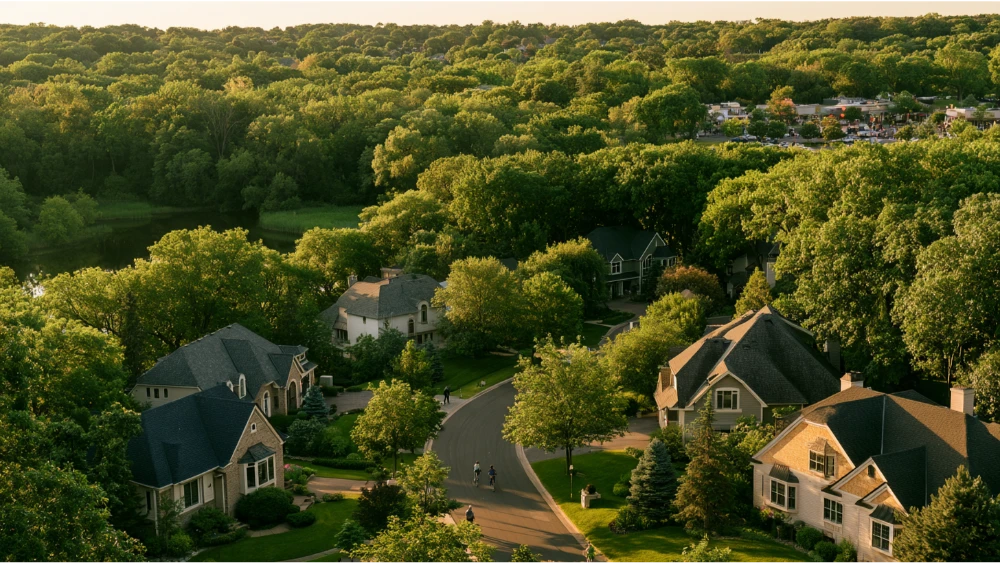 Minnetonka Minnesota wooded neighborhoods, parks, trails, and suburban life