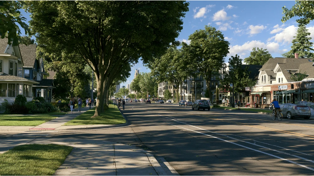 Everyday residential and downtown life in Grand Rapids Michigan