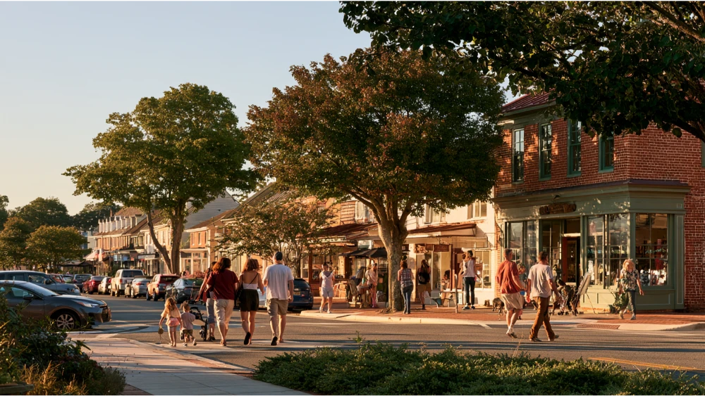 Residents enjoying everyday life around Leonardtown Maryland’s historic downtown and waterfront community.