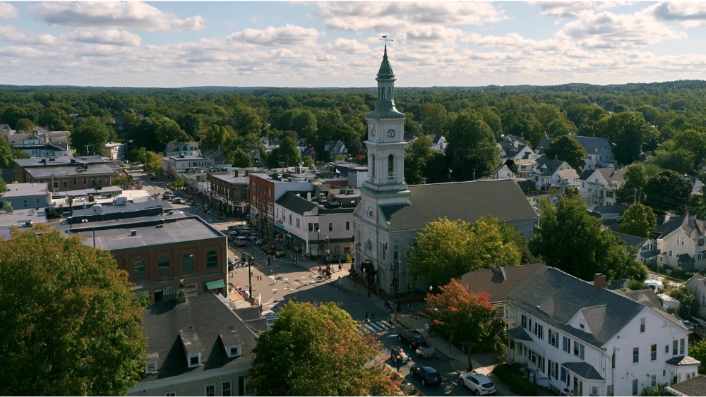 Marlborough Massachusetts downtown and suburban landscape with authentic MetroWest character