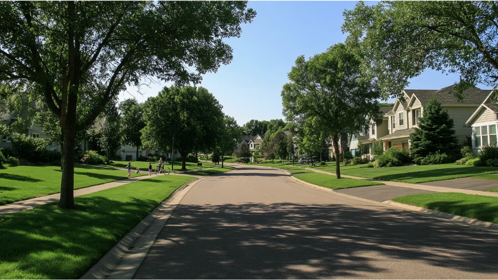 Rochester Minnesota residential neighborhoods, downtown skyline, parks, and winter landscape