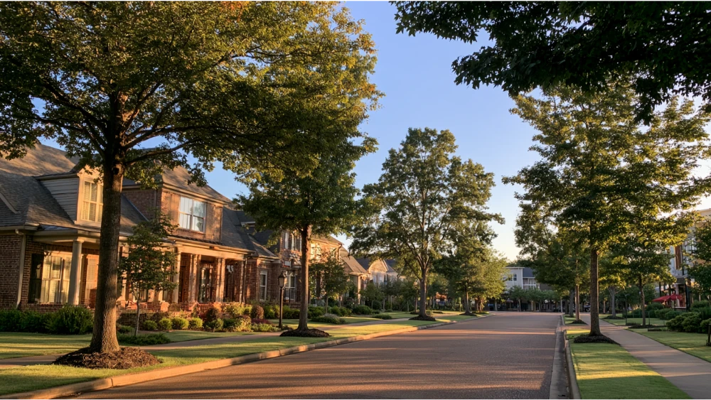 Southaven Mississippi neighborhood with newer homes, established streets, and suburban development