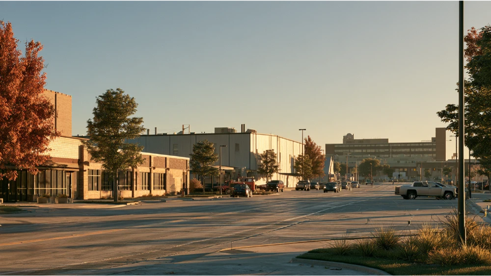 A typical Fremont, Nebraska, residential neighborhood with modest rental homes, driveways, sidewalks, and tree-lined streets.