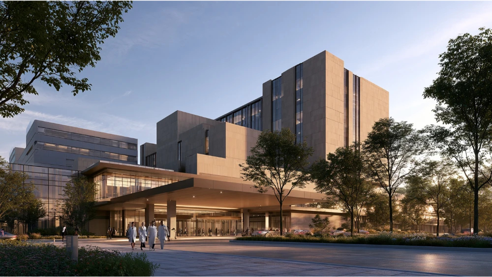 Healthcare and engineering professionals working in a modern Northwest Ohio medical and technical workplace representing Toledo's employment sectors.