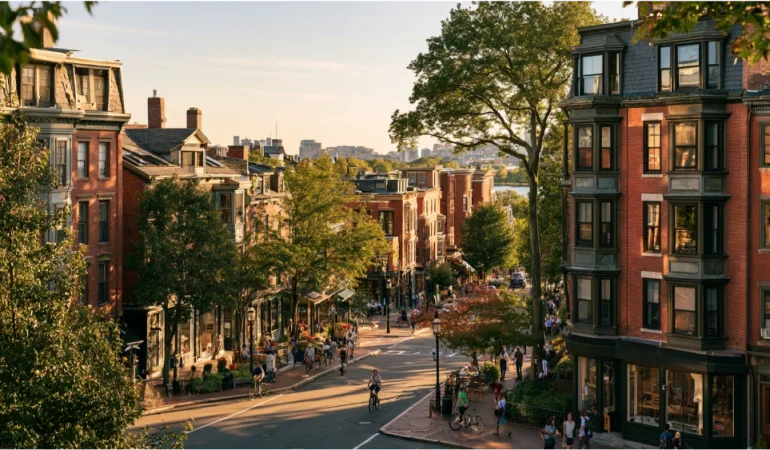Cambridge Massachusetts urban streets, historic neighborhoods, and Charles River landscape