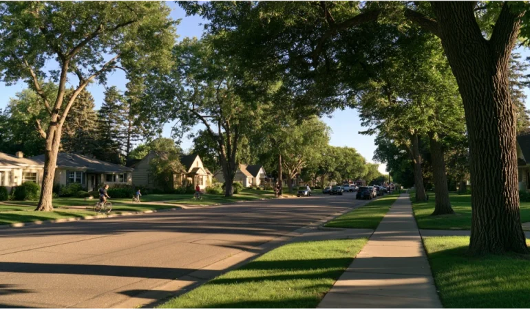 Edina Minnesota neighborhood streets, parks, shopping districts, and suburban homes