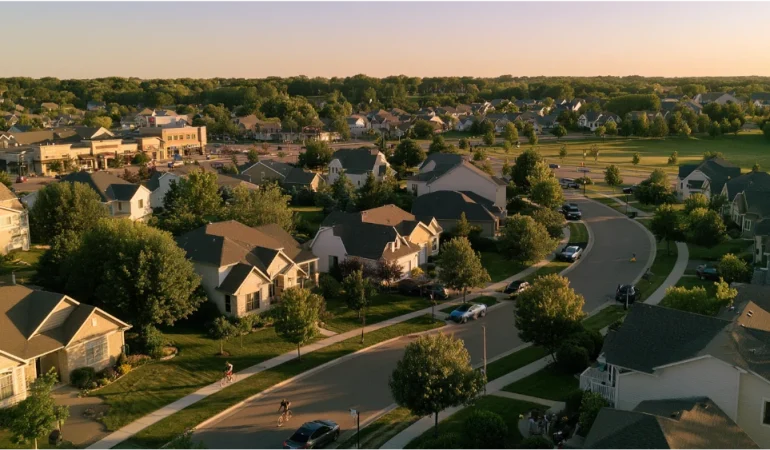 Residential neighborhoods and everyday suburban life in Rosemount Minnesota